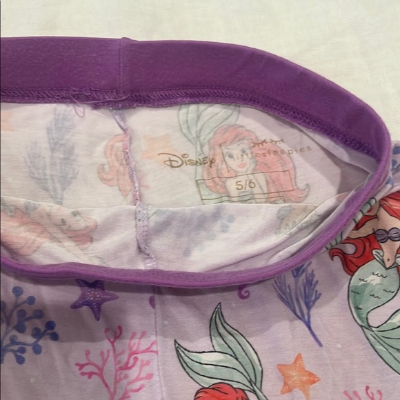 Disney Little Sleepies The Little Mermaid Kids Pajamas - Size 5/6 - Picture 3 of 5